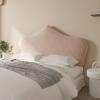 CAMZ Velvet Bed Headboard Slipcover for Queen King Full Twin Cal King, Stretch Curved Bed Headboard Cover Dustproof Protector Cover Washable view 1