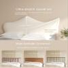 CAMZ Velvet Bed Headboard Slipcover for Queen King Full Twin Cal King, Stretch Curved Bed Headboard Cover Dustproof Protector Cover Washable view 3
