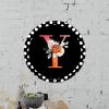 Bomehhjuli Welcome Sign Front Decor Monogram Initial Y Wreath Round Tin Sign Alphabet Orange Floral Polka Dot Metal Wall Decor Spring Floral 9.2in Retro Metal Plaque for Home Kitchen Garden Man Cave view 3
