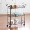 BrylaneHome 3-Tier Scroll Rolling Cart - Black view 1