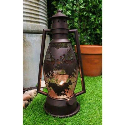 1 Pcs Old Fashioned Rustic Western Horses Electric Metal Lantern Lamp Or Shadow Caster