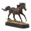 1 Pcs Equestrian Dark Brown Horse Galloping On Wild Pasture Statue With Base 9.25" Long view 4