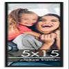 Poster Palooza 5x15 Frame Black Solid Wood Picture Frame | 0.75 Inch Moulding Width | Includes UV Acrylic Plexiglass, Foam Board Backing & Hanging Hardware view 1