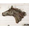 1 Pcs Rustic Faux Driftwood Finish Equine Mustang Horse Head Wall Decor Plaque 18" Wide view 1