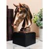1 Pcs Western Wildlife Handsome Horse Stallion Head Bust Figurine With Trophy Base view 1