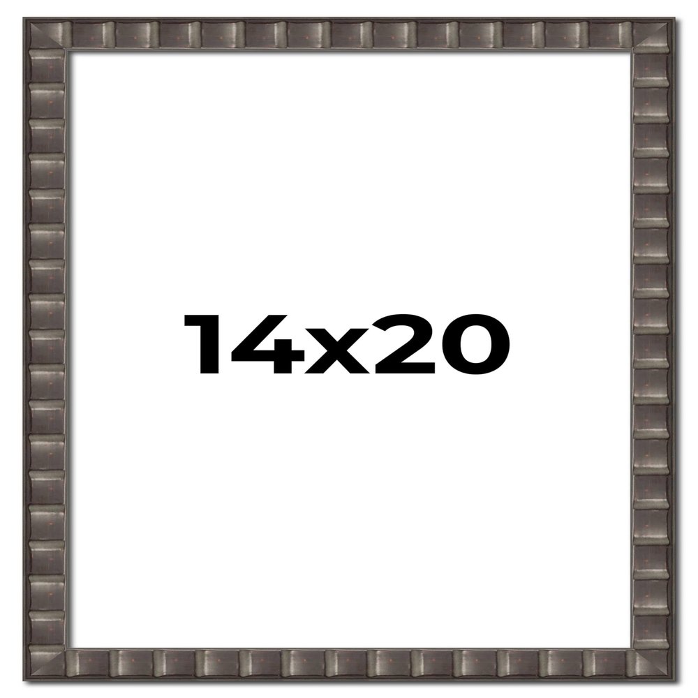Poster Palooza 14x20 Frame Black Brown Chestnut Mosaic Solid Wood Picture Frame | 1.125 Inch Moulding Width | Complete with UV Acrylic Plexiglass, Foam Board Backing & Hanging Hardware