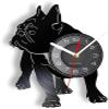 12 Inch Wall Clock Vinyl Decorative Wall Clock French Bulldog Silhouette Vinyl Record Wall Clock Domestic Dog Breed Frenchies Home Decor Vet Hospital Sign Shadow view 1