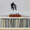 12 Inch Wall Clock Vinyl Decorative Wall Clock French Bulldog Silhouette Vinyl Record Wall Clock Domestic Dog Breed Frenchies Home Decor Vet Hospital Sign Shadow view 3