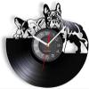 12 Inch Wall Clock Silent Non Ticking French Bulldog Vinyl Record Wall Clock Modern Design Puppy Dog Pet Album Music Record Artwork Animal Lovers Home view 1