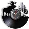 12 inch Vinyl Record Wall Clock Wild Woodland Animal Bull Elk Silent Quartz Wall Clock Moose Elk Wall Art Decorative Watch Timepiece Wall Clock view 1