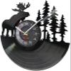 12 inch Vinyl Record Wall Clock Wild Woodland Animal Bull Elk Silent Quartz Wall Clock Moose Elk Wall Art Decorative Watch Timepiece Wall Clock view 2