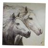 1 Pcs Rustic Country Western 2 Running Horses Canvas Picture Wooden Frame 24"X24" view 3
