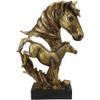 1 Pcs Large 15" H Wild Stallion Horse Bust Statue On Museum Style Pedestal Base view 2