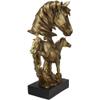 1 Pcs Large 15" H Wild Stallion Horse Bust Statue On Museum Style Pedestal Base view 4