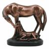 1 Pcs Farm Country Horse Family Mare And Foal Bronze Electroplated Resin Figurine view 2