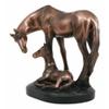 1 Pcs Farm Country Horse Family Mare And Foal Bronze Electroplated Resin Figurine view 4