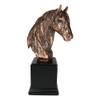 1 Pcs Rustic Western Long Mane Horse Stallion Head Bust 9" H Figurine With Trophy Base view 2