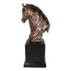1 Pcs Rustic Western Long Mane Horse Stallion Head Bust 9" H Figurine With Trophy Base view 3