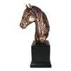 1 Pcs Rustic Western Long Mane Horse Stallion Head Bust 9" H Figurine With Trophy Base view 4