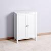 NewCosmos Bathroom Floor Storage Cabinet with Double Door Adjustable Shelf, White view 2