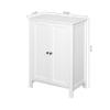 NewCosmos Bathroom Floor Storage Cabinet with Double Door Adjustable Shelf, White view 3
