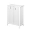NewCosmos Bathroom Floor Storage Cabinet with Double Door Adjustable Shelf, White view 4