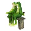 1 Pcs Rainforest Romantic Frog Couple Lovers Sitting On Park Bench Decor Figurine 7" H view 2