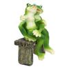 1 Pcs Rainforest Romantic Frog Couple Lovers Sitting On Park Bench Decor Figurine 7" H view 3