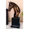1 Pcs Rustic Western Braided Mane Horse Stallion Head Bust 9" H Figurine With Base view 1