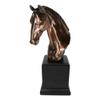 1 Pcs Rustic Western Braided Mane Horse Stallion Head Bust 9" H Figurine With Base view 2