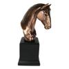 1 Pcs Rustic Western Braided Mane Horse Stallion Head Bust 9" H Figurine With Base view 3