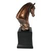 1 Pcs Rustic Western Braided Mane Horse Stallion Head Bust 9" H Figurine With Base view 4