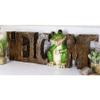 1 Pcs 18"L Green Frog Welcome Word Art Sign Wall Plaque Or Desktop Figurine view 1