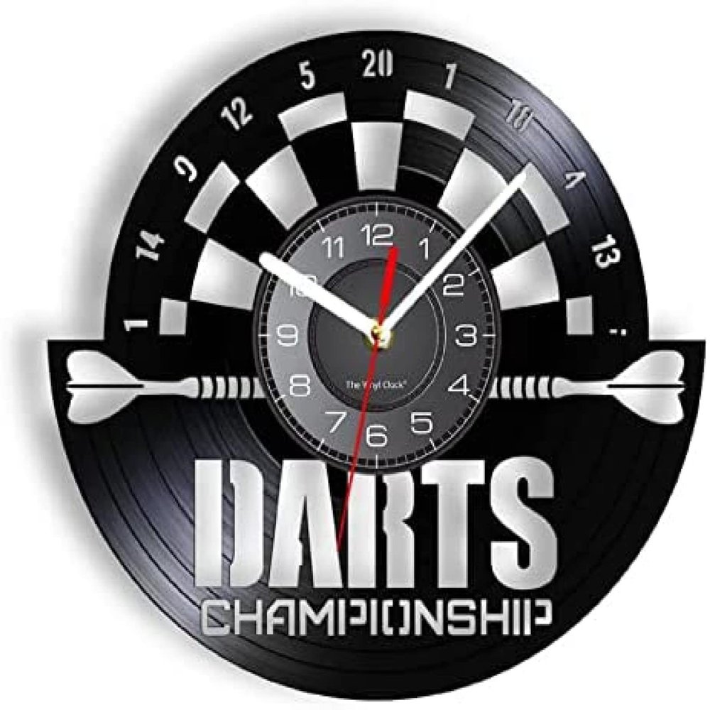 12" Vinyl Wall Clock Dart Game Pub Vinyl Record Wall Clock Man Cave Game Room Decorative Retro Wall Clock Dart Board Bar Nightclub
