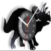 12 Inch Round Rhino Silhouette Wall Clock Laser Cut Vinyl Record Wall Clock Large Animal Home Wall Decor Rhino Vinyl Disc Craft Clock view 1