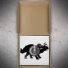 12 Inch Round Rhino Silhouette Wall Clock Laser Cut Vinyl Record Wall Clock Large Animal Home Wall Decor Rhino Vinyl Disc Craft Clock view 2