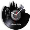 12 Inch Wall Clock Round Mountain Bike Vinyl Record Wall Clock Bicycle Cycling Retro Timepiece Wall Clock Travel Hiking Adventure Clock view 1