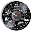 12 Inch Wall Clock Round Bread Candy Cupcake Wall Clock Bakery Sign Wall Decor Pastry Vinyl Record Wall Clock Confectionery Kitchen Decorative Clock view 1