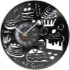 12 Inch Wall Clock Round Bread Candy Cupcake Wall Clock Bakery Sign Wall Decor Pastry Vinyl Record Wall Clock Confectionery Kitchen Decorative Clock view 2