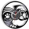 12 Inch Wall Clock Vinyl Decorative Wall Clock Pug Dog with Paws Vinyl Record Wall Clock Pekingese Home Decor Silent Quartz Clock for Bedroom Doggy Puppy Ownership view 1