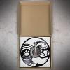 12 Inch Wall Clock Vinyl Decorative Wall Clock Pug Dog with Paws Vinyl Record Wall Clock Pekingese Home Decor Silent Quartz Clock for Bedroom Doggy Puppy Ownership view 2