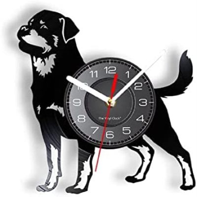 12" Vinyl Wall Clock Rottweiler German Breed Vintage Vinyl Record Wall Clock Wall Clock Dog Puppy Lover Gift Art Decor