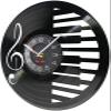 12 Inch Wall Clock Silent Non Ticking Music Notes Piano Keyboard Vinyl Record Wall Clock Modern Design Clock Treble Clef Symbol Decor Retro Music Album Clock view 2