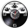 12 Inch Wall Clock Round Helicopter Wall Clock Man Cave Airplane Room Decor Helicopter Aviation Carved Album Vinyl Record Clock Silent Wall Clock Pilot Gift view 1