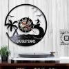 12" Vinyl Wall Clock Surf Art Vinyl Record Wall Clock Surf Wall Decor Windsurfing Surfboard Water Sports Sea View Wall Decor view 2