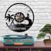 12" Vinyl Wall Clock Surf Art Vinyl Record Wall Clock Surf Wall Decor Windsurfing Surfboard Water Sports Sea View Wall Decor view 3