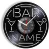 12 Inch Vinyl Wall Clock Time for Wine Laser Cut Long Game Wall Clock Bar Name Wall Clock Club Pub Bar Retro Hanging Decoration view 1