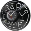 12 Inch Vinyl Wall Clock Time for Wine Laser Cut Long Game Wall Clock Bar Name Wall Clock Club Pub Bar Retro Hanging Decoration view 2