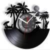 12 Inch Wall Vinyl Decorative Wall Clocks Summer Palm Tree Beach Sunset Landscape Vinyl Record Wall Clock Retro Album Laser Cut Crafts Art Surfing Quiet Q view 1