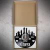 12 Inch Wall Vinyl Decorative Wall Clocks Chess Pieces Vinyl Album Record Clock Black Board Game Wall Art Playroom Decor Clocks Wall Hanging Silent Don't Tick view 2
